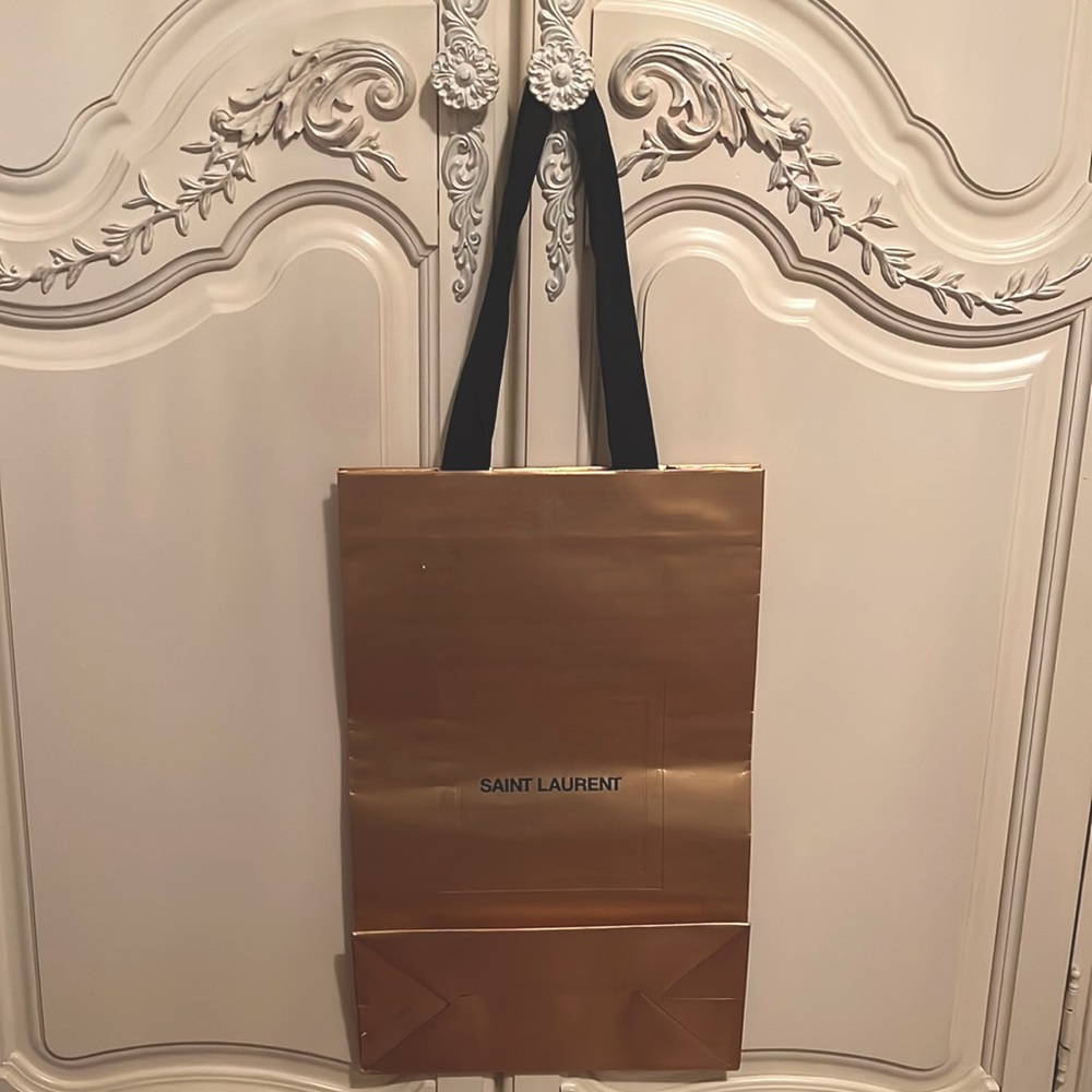 Brand new 2022 gold shimmer Saint Laurent Shopping Bag